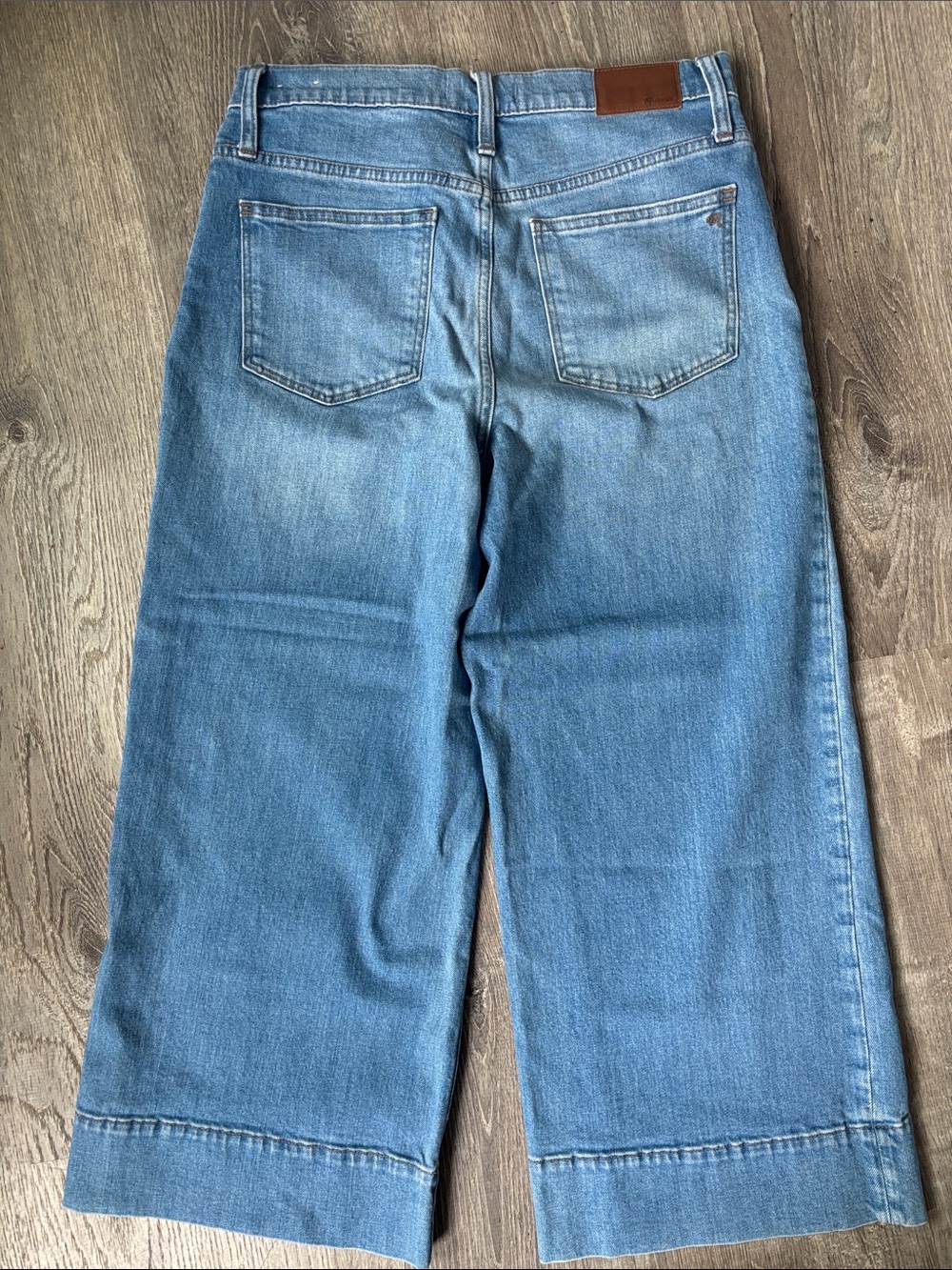 Madewell Wide Leg Crop Big Hem Medium Wash Classy High Rise Size 29 Size 8 - Picture 5 of 11